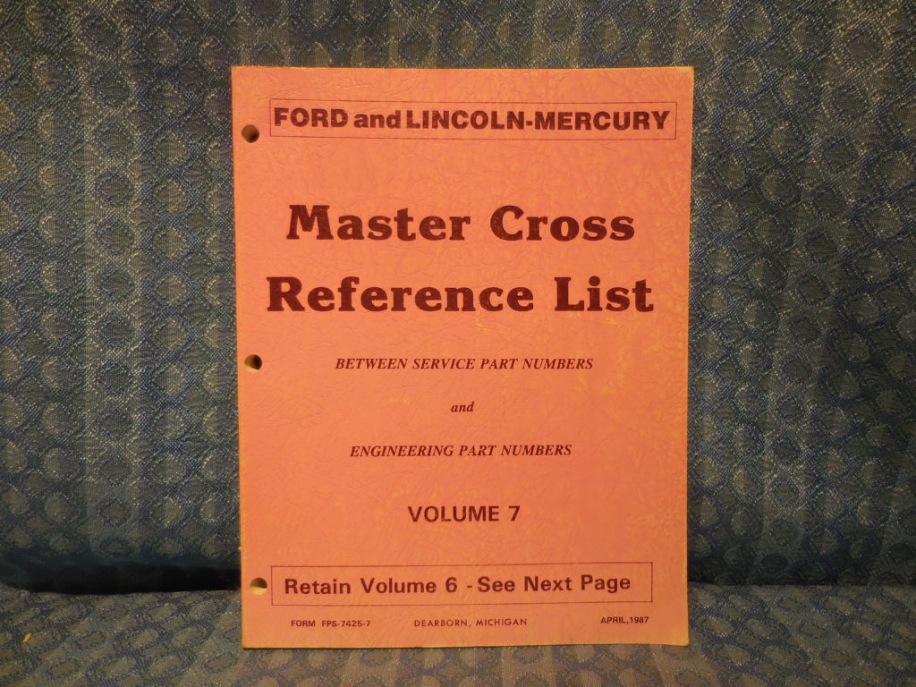 1985 1987 Ford Lincoln Mercury Master Cross Reference List
